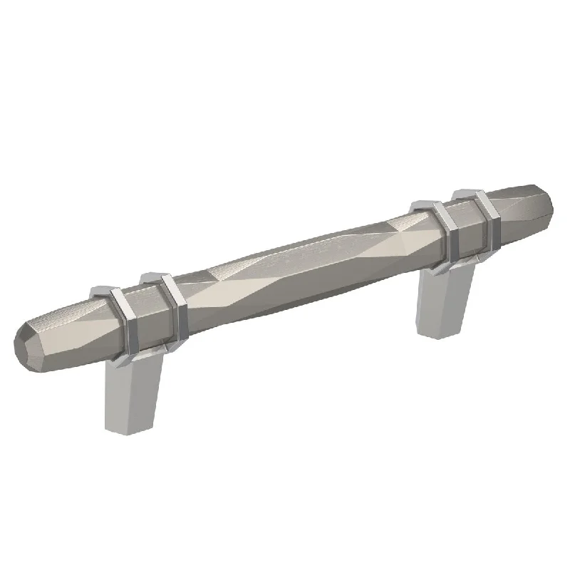 London 3-3/4 in (96 mm) Center-to-Center Satin Nickel/Polished Chrome Cabinet Pull