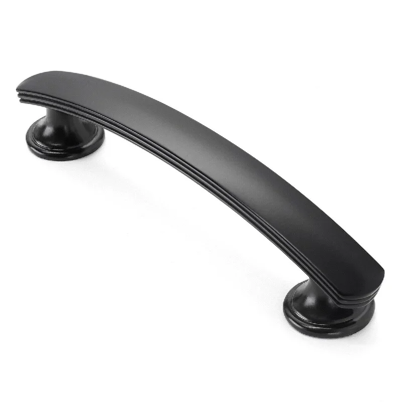 Matte Black 3-3/4" Curved Arch Kitchen Cabinet Handles