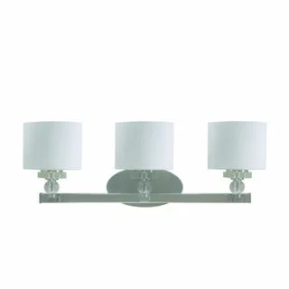 Mitchell Peak Satin Steel Finish with Dove White Glass 3-light Vanity