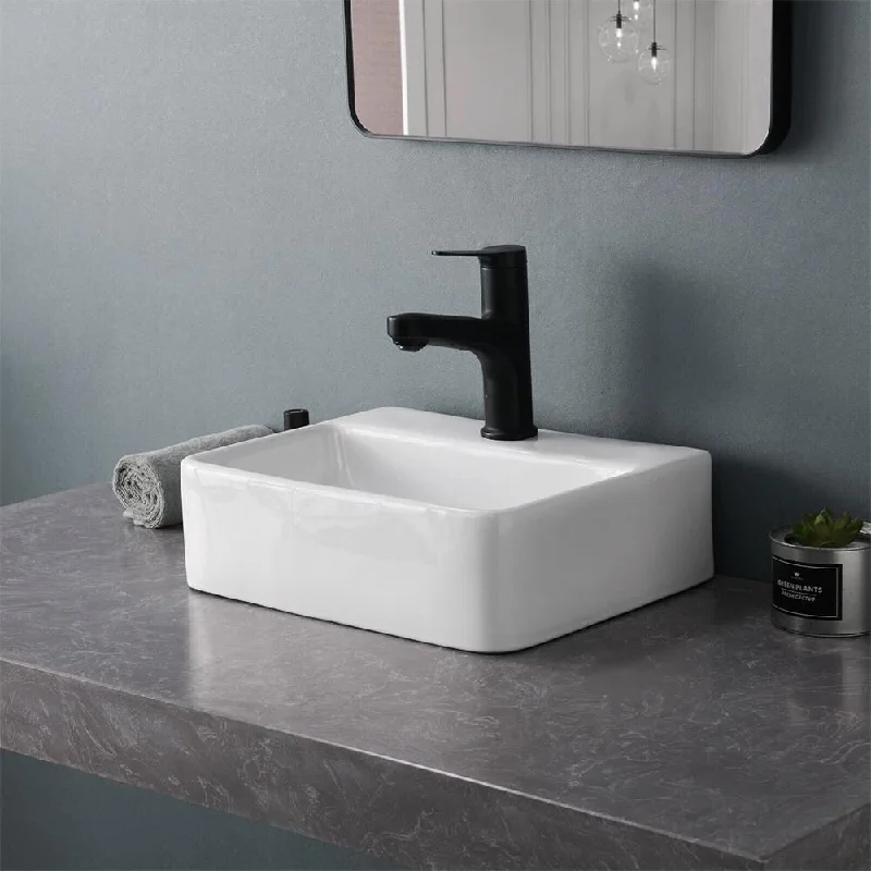 Modern Bathroom Sink Porcelain Ceramic Vanity Art Basin Various E-01 - 15" x 5"