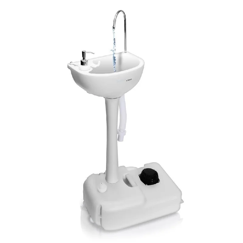 SereneLife Portable Camping Sink w/ Towel Holder & Soap Dispenser 19L Water Capacity Hand Wash Basin Stand