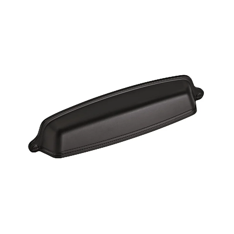 Stature 5-1/16 in (128 mm) Center-to-Center Matte Black Cabinet Cup Pull - 5.0625