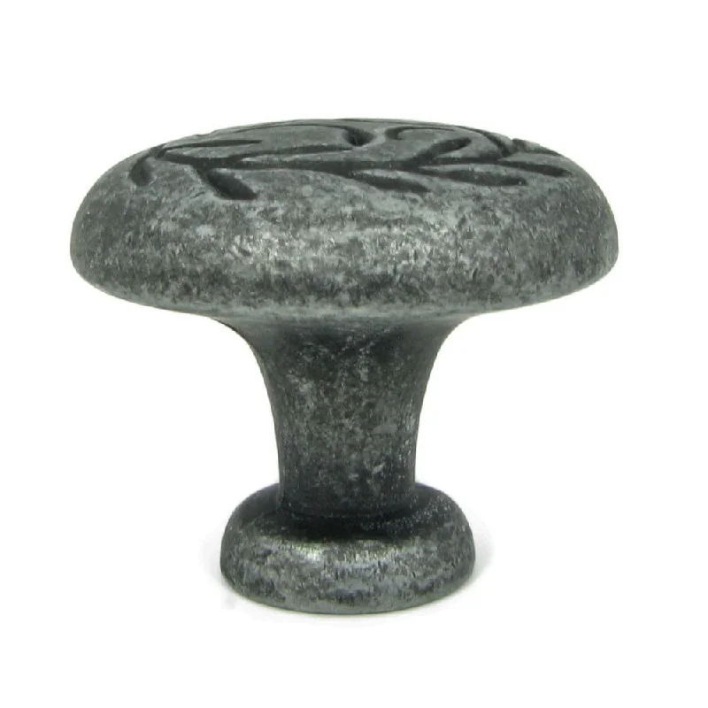 Stone Mill Grey Swedish Iron Leaf Cabinet Knob (Pack of 5)