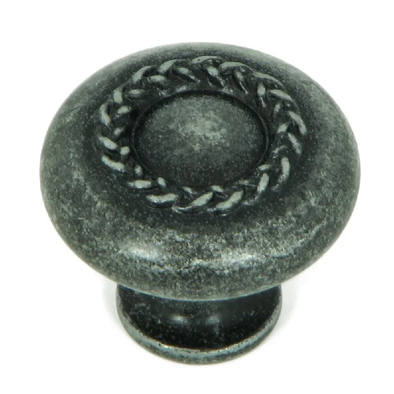 Stone Mill Hardware Grey Iron Swedish Iron Rope Cabinet Knob (Pack of 25)