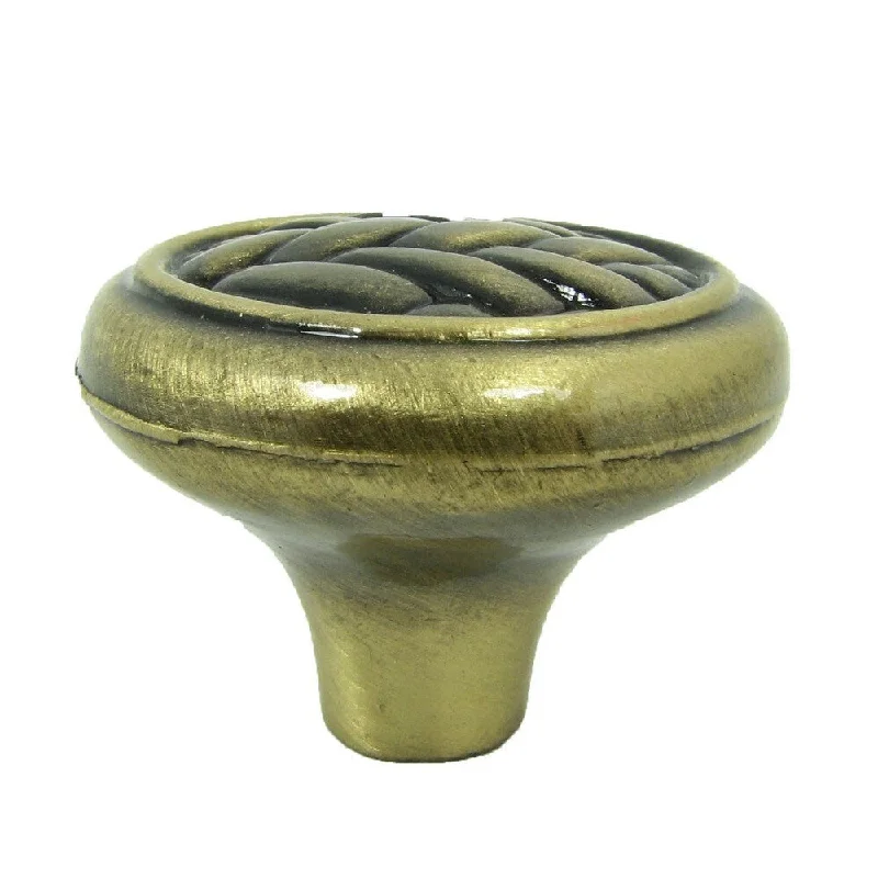 Stone Mill Hardware 'Harris' Brushed Antique Brass Cabinet Knobs (Pack of 5)