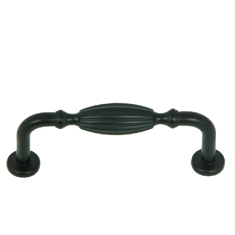 Stone Mill Matte Black Zinc Fluted Tudor Cabinet Pull (Pack of 25)