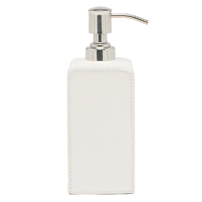 Victoria Full-Grain Leather Soap Pump (White)