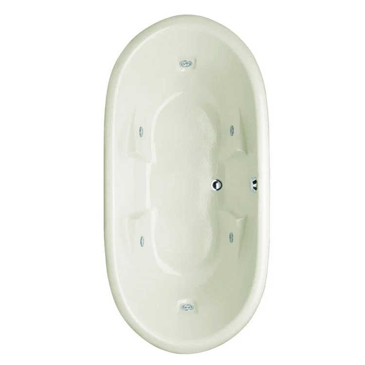 Whirlpool Tub Designer Collection Aimee 72 x 36 x 24 Inch Drop-In Center Drain Bone Oval