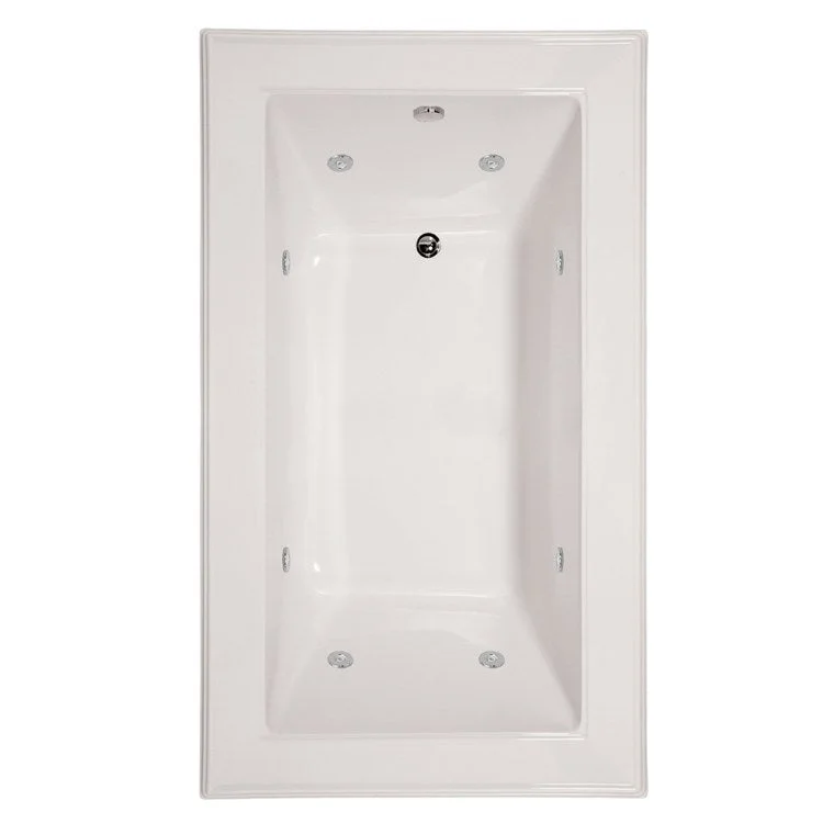 Whirlpool Tub Designer Collection Angel 72 x 42 x 22 Inch Drop-In End Drain White Rectangle