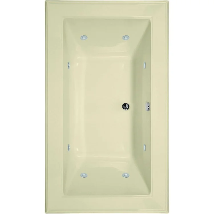 Whirlpool Tub Designer Collection Angel 66 x 42 x 22 Inch Drop-In Center Drain Bone Rectangle