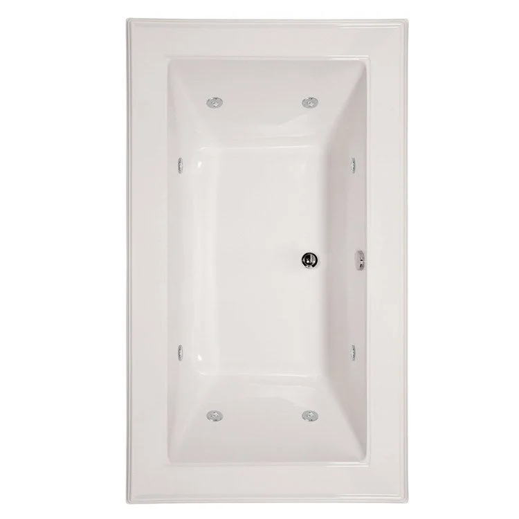 Whirlpool Tub Designer Collection Angel 66 x 42 x 22 Inch Drop-In Center Drain White Rectangle