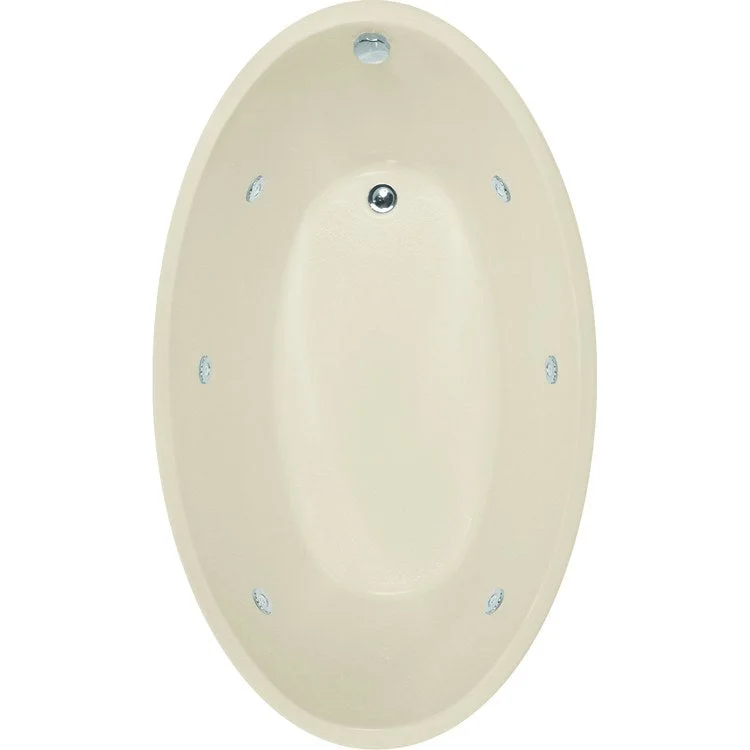 Whirlpool Tub Designer Collection Carli 72 x 40 x 27 Inch Drop-In End Drain Biscuit Oval