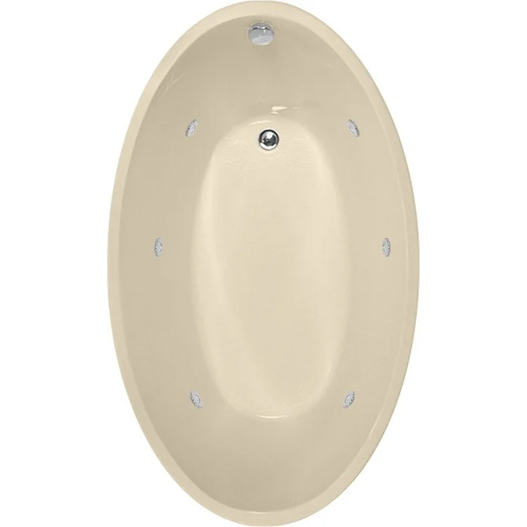 Whirlpool Tub Designer Collection Carli 72 x 40 x 27 Inch Drop-In End Drain Bone Oval