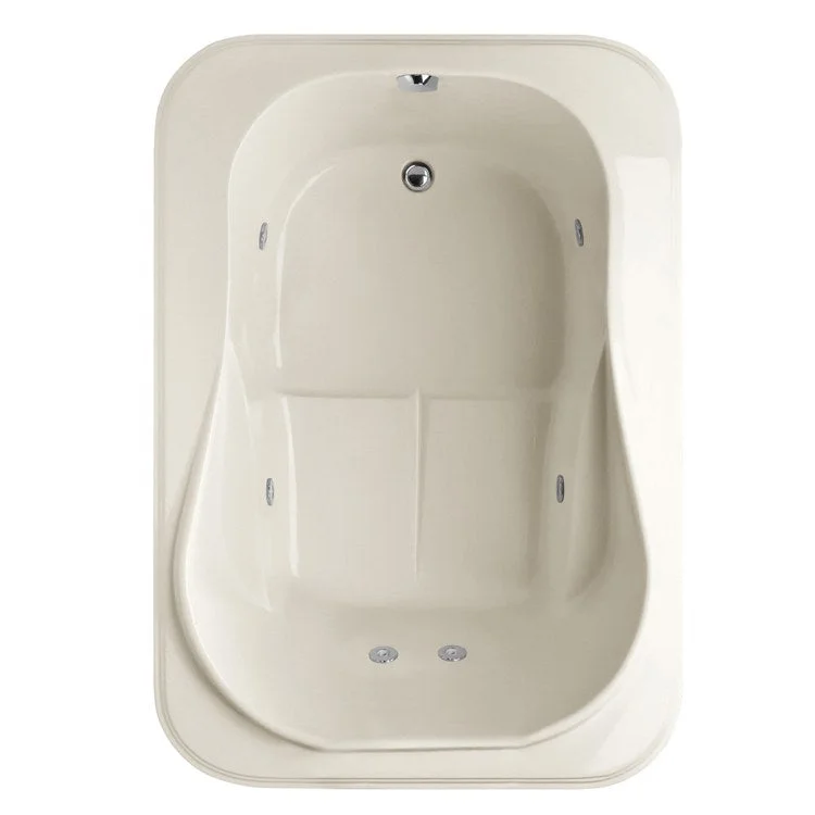 Whirlpool Tub Designer Collection Cassi 60 x 42 x 24 Inch Drop-In End Drain Biscuit Rectangle