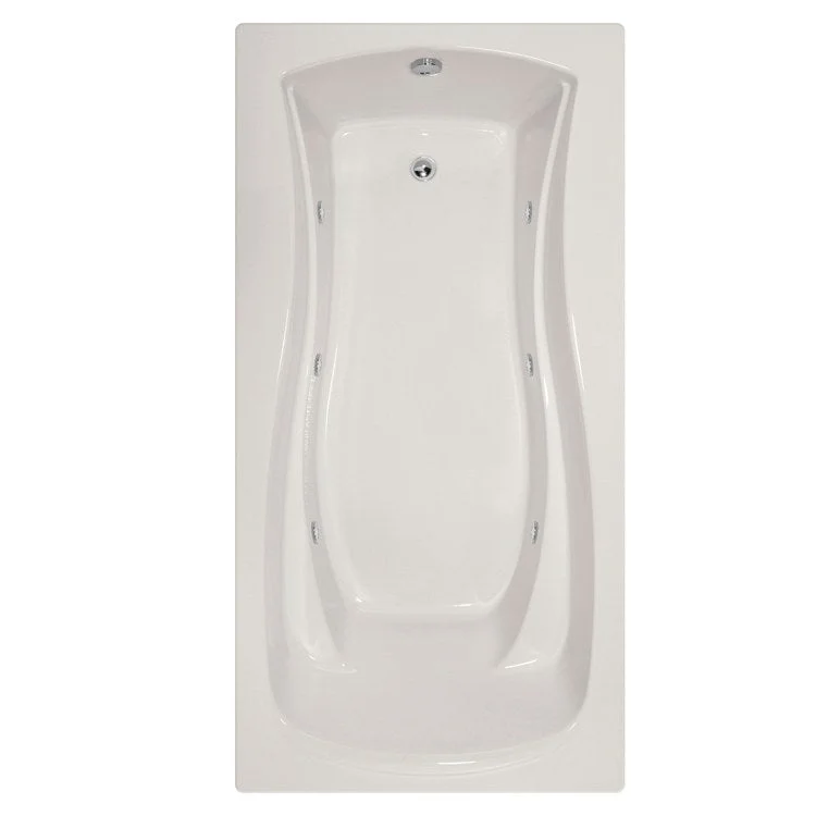 Whirlpool Tub Designer Collection Charlotte 72 x 36 x 19 Inch Drop-In End Drain White Rectangle