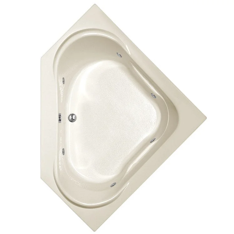 Whirlpool Tub Designer Collection Clarissa 55 x 55 x 21 Inch Biscuit Corner