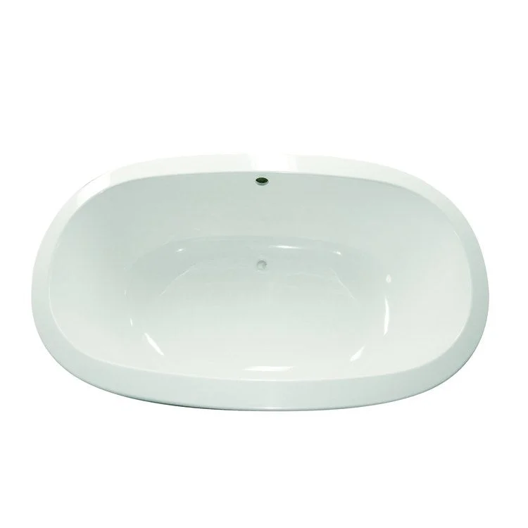 Whirlpool Tub Ston Collection Corazon 66 x 45 x 19 Inch Drop-In Center Drain Almond Oval