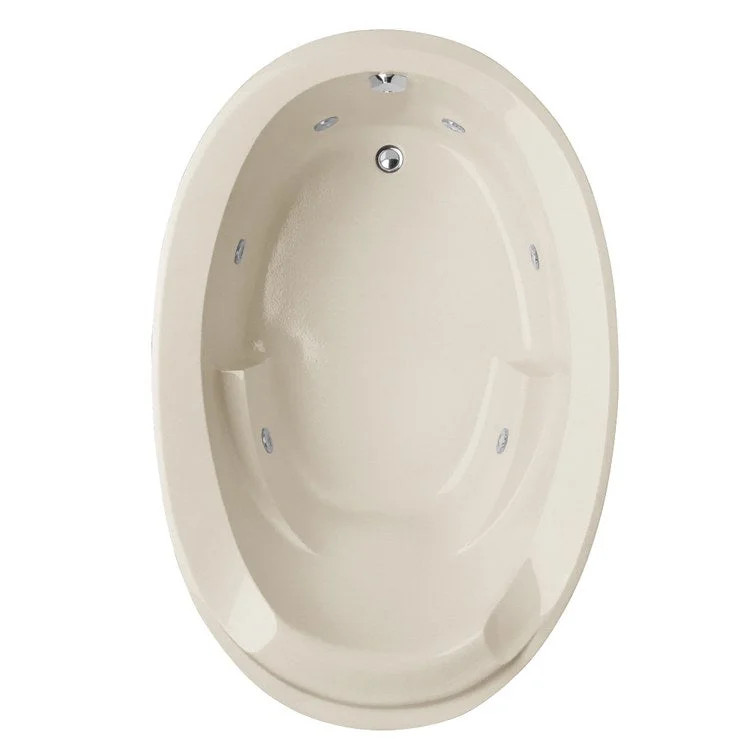 Whirlpool Tub Designer Collection Deanna 60 x 40 x 22 Inch Drop-In End Drain Biscuit Oval