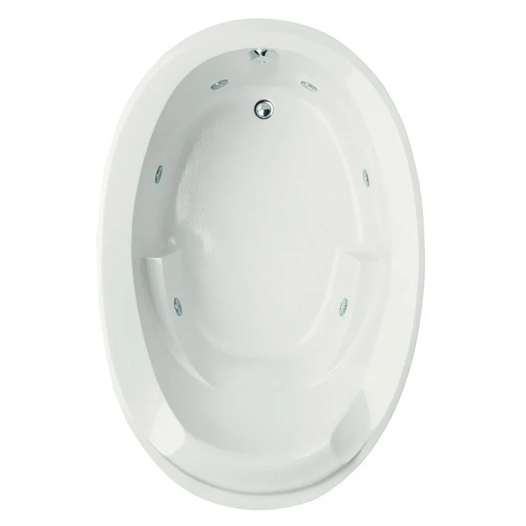 Whirlpool Tub Designer Collection Deanna 60 x 40 x 22 Inch Drop-In End Drain White Oval