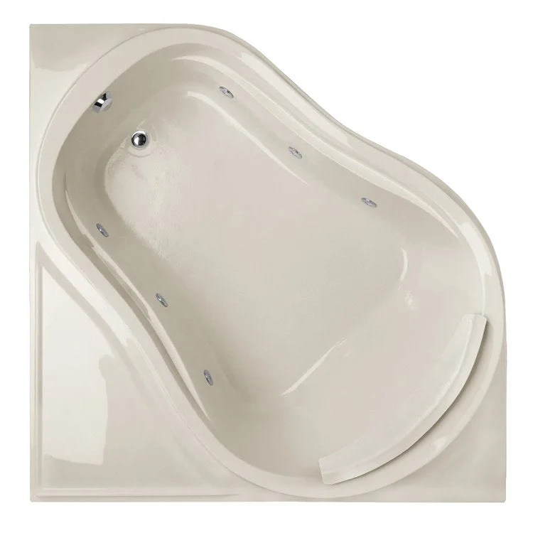 Whirlpool Tub Designer Collection Eclipse 64 x 64 x 21 Inch Right Hand Drain Biscuit Corner