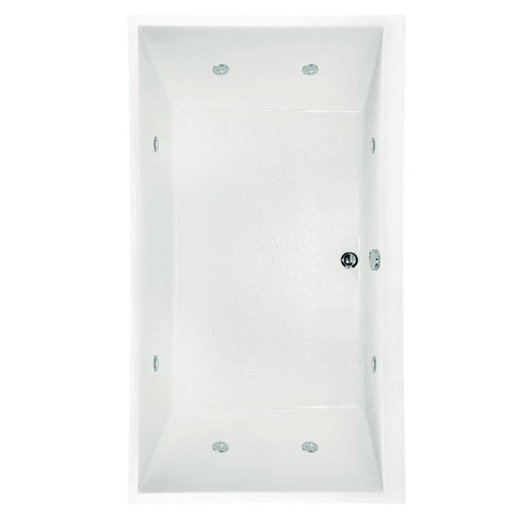 Whirlpool Tub Designer Collection Eileen 86 x 50 x 19 Inch Center Drain White Rectangle