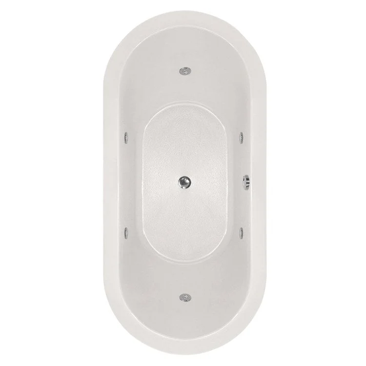 Whirlpool Tub Designer Collection Elle 66 x 32 x 19 Inch Drop-In Center Drain White Oval