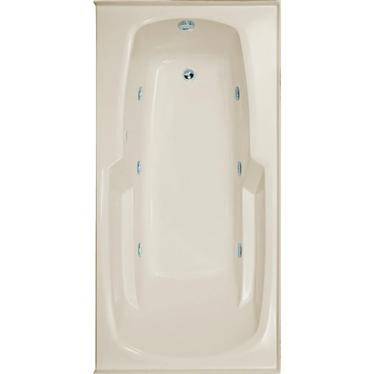 Whirlpool Tub Designer Collection Entre 66 x 32 x 18 Inch Drop-In Left Hand Drain Almond Rectangle