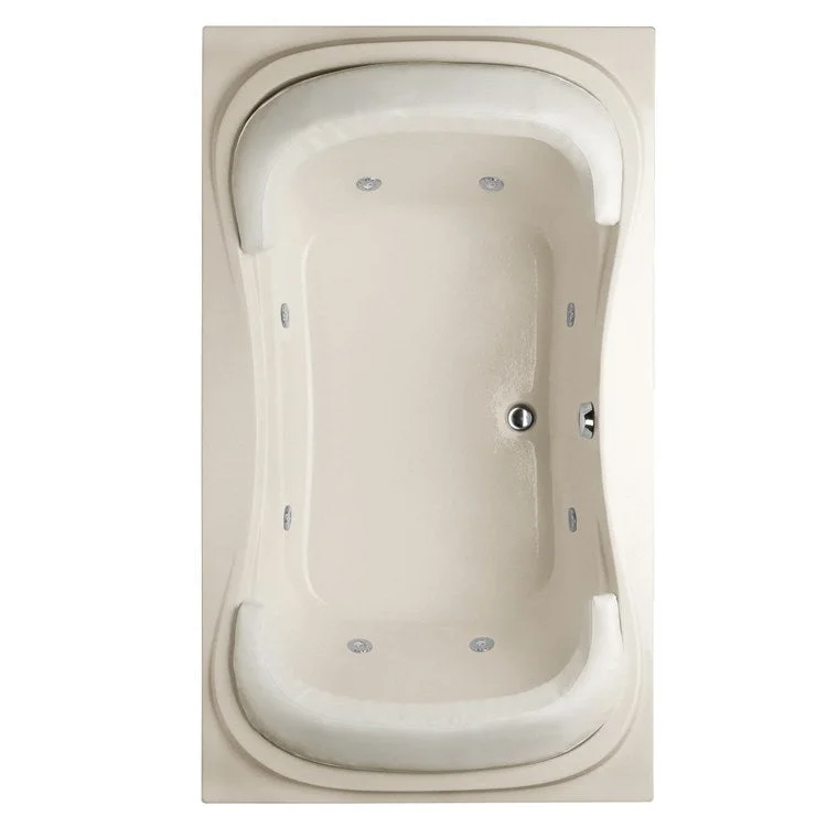 Whirlpool Tub Designer Collection Fantasy 72 x 42 x 21 Inch Drop-In Side Center Drain Bone Rectangle