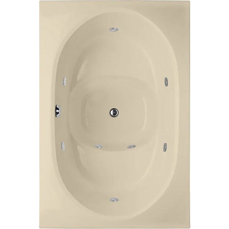 Whirlpool Tub Designer Collection Fuji 60 x 40 x 32 Inch Drop-In Bone Oval