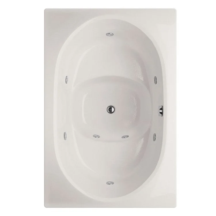 Whirlpool Tub Designer Collection Fuji 60 x 40 x 32 Inch Drop-In White Oval