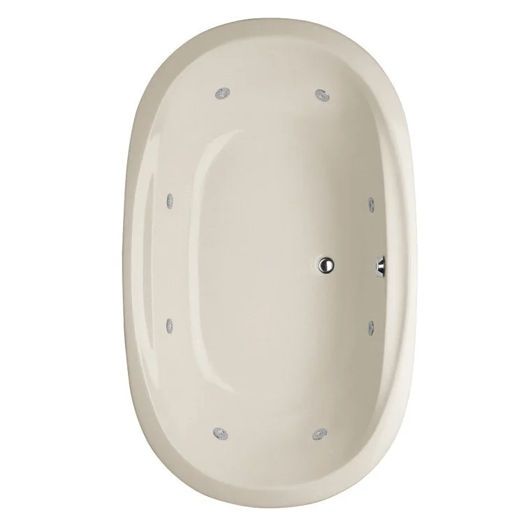 Whirlpool Tub Designer Collection Galaxie 66 x 42 x 19 Inch Drop-In Center Drain Biscuit Oval