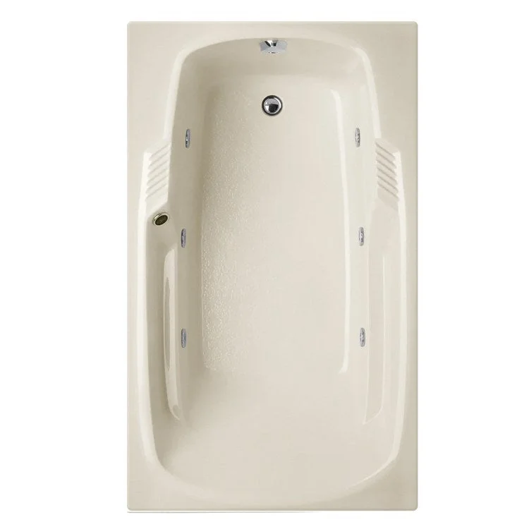 Whirlpool Tub Designer Collection Isabella 60 x 36 x 19 Inch Drop-In End Drain Biscuit Rectangle