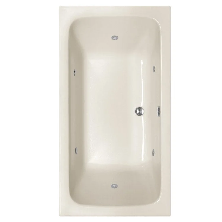 Whirlpool Tub Designer Collection Kira 72 x 32 x 20 Inch Center Drain Bone Rectangle