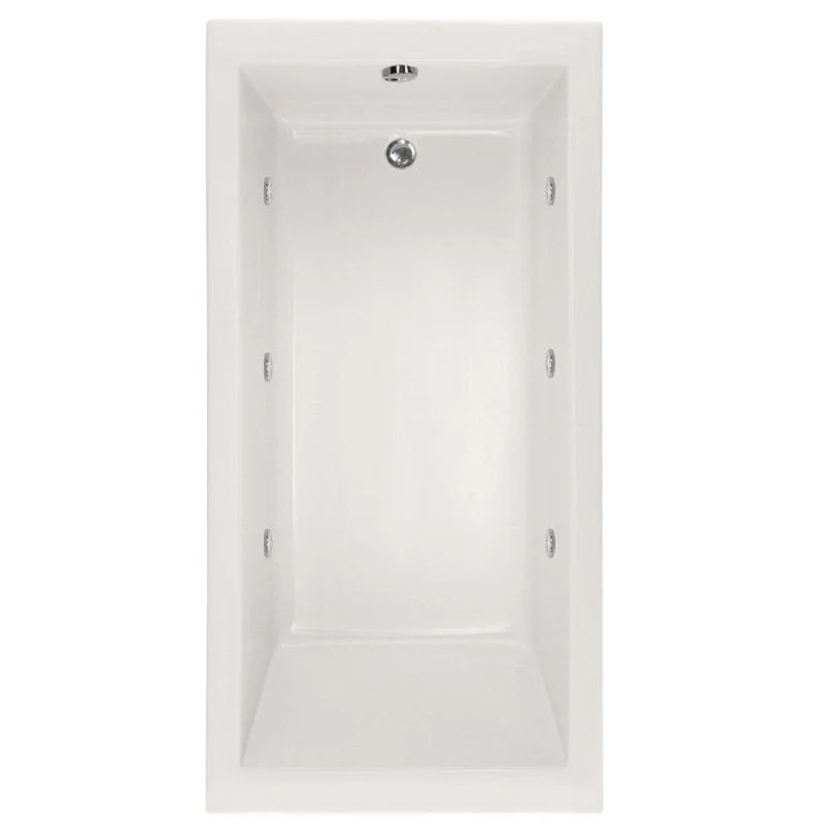 Whirlpool Tub Designer Collection Lacey 60 x 30 x 17 Inch Drop-In Shallow Depth End Drain White Rectangle