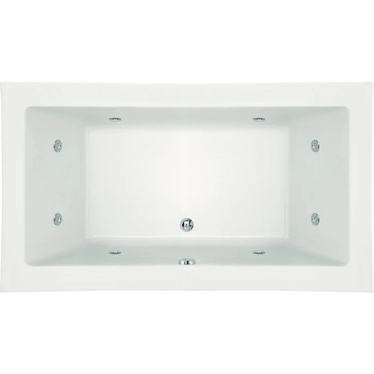 Whirlpool Tub Designer Collection Lacey 72 x 54 x 15 Inch Drop-In Center Drain White Rectangle