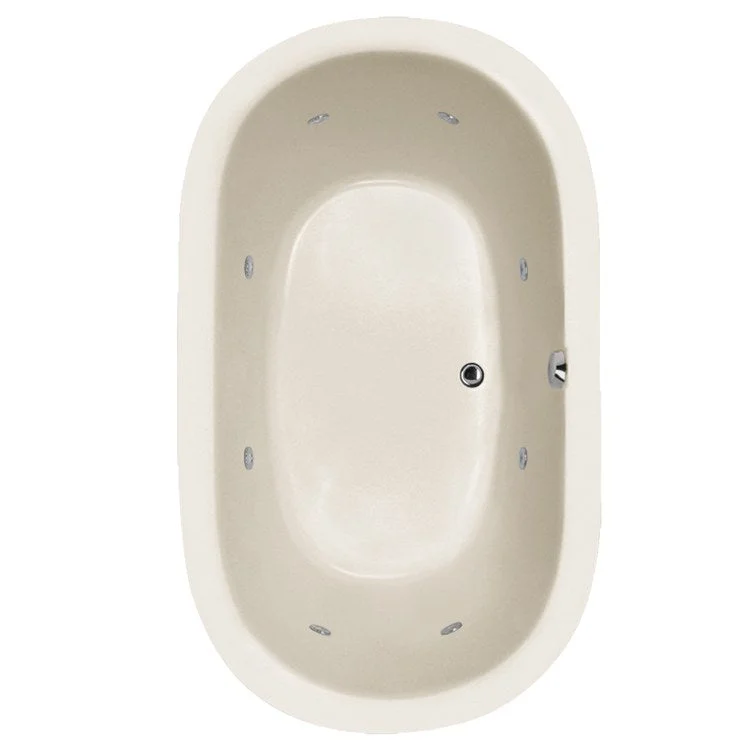 Whirlpool Tub Designer Collection Lorraine 60 x 42 x 22 Inch Drop-In Center Drain Bone Oval