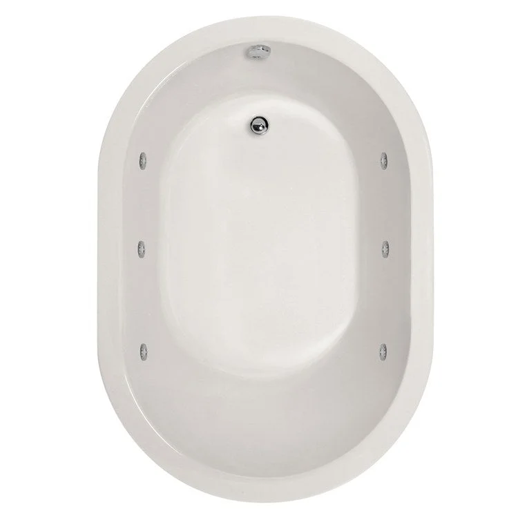 Whirlpool Tub Designer Collection Malia 60 x 32 x 21 Inch Drop-In End Drain White Oval