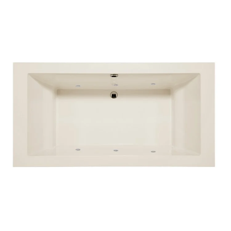 Whirlpool Tub Designer Collection Mellenie 70 x 36 x 22 Inch Drop-In Center Drain Biscuit Rectangle