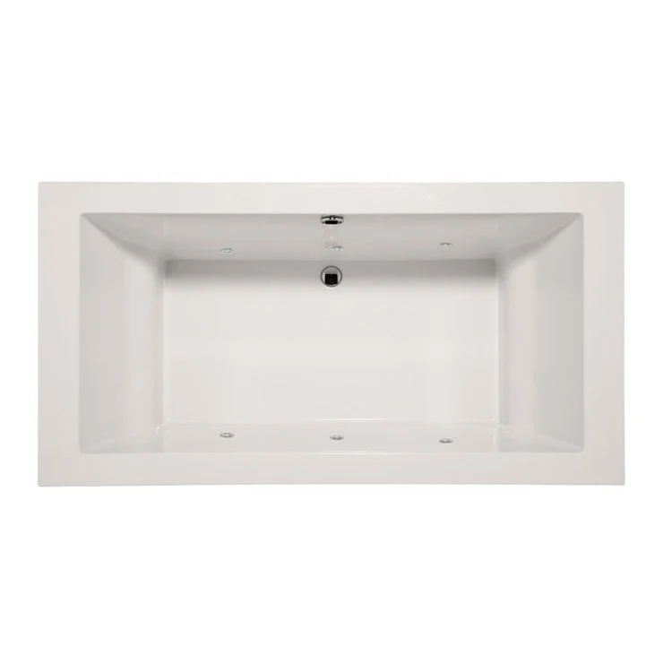 Whirlpool Tub Designer Collection Mellenie 70 x 36 x 22 Inch Drop-In Center Drain White Rectangle