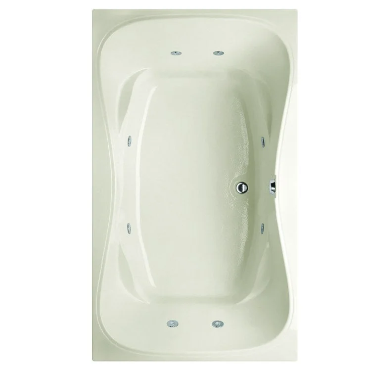 Whirlpool Tub Designer Collection Monterey 60 x 42 x 24 Inch Drop-In Center Drain Biscuit Rectangle