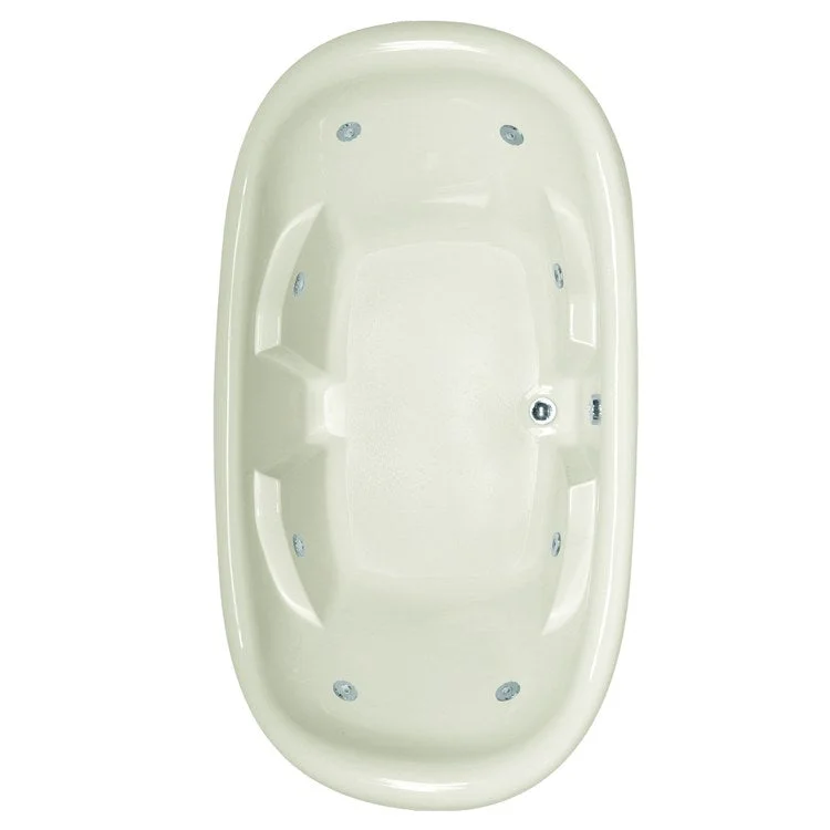 Whirlpool Tub Designer Collection Natalie 78 x 44 x 24 Inch Drop-In Center Drain Biscuit Oval