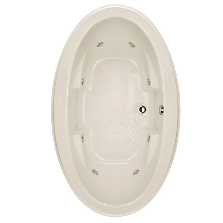 Whirlpool Tub Designer Collection Nina 72 x 44 x 22 Inch Drop-In Center Drain Biscuit Oval