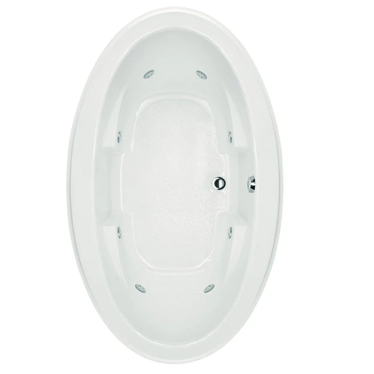 Whirlpool Tub Designer Collection Nina 72 x 44 x 22 Inch Drop-In Center Drain White Oval