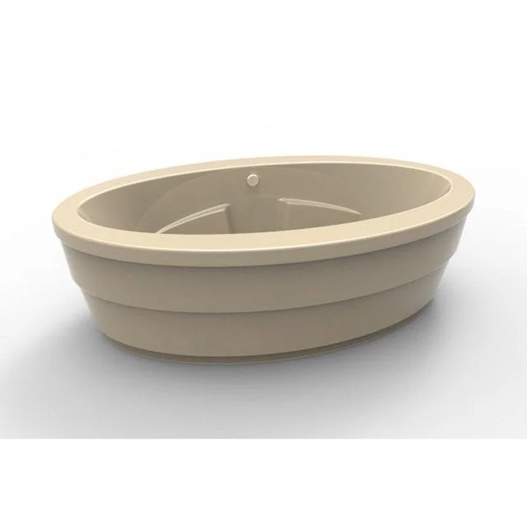 Whirlpool Tub Designer Collection Nina 72 x 44 x 22 Inch Freestanding Center Drain Bone Oval