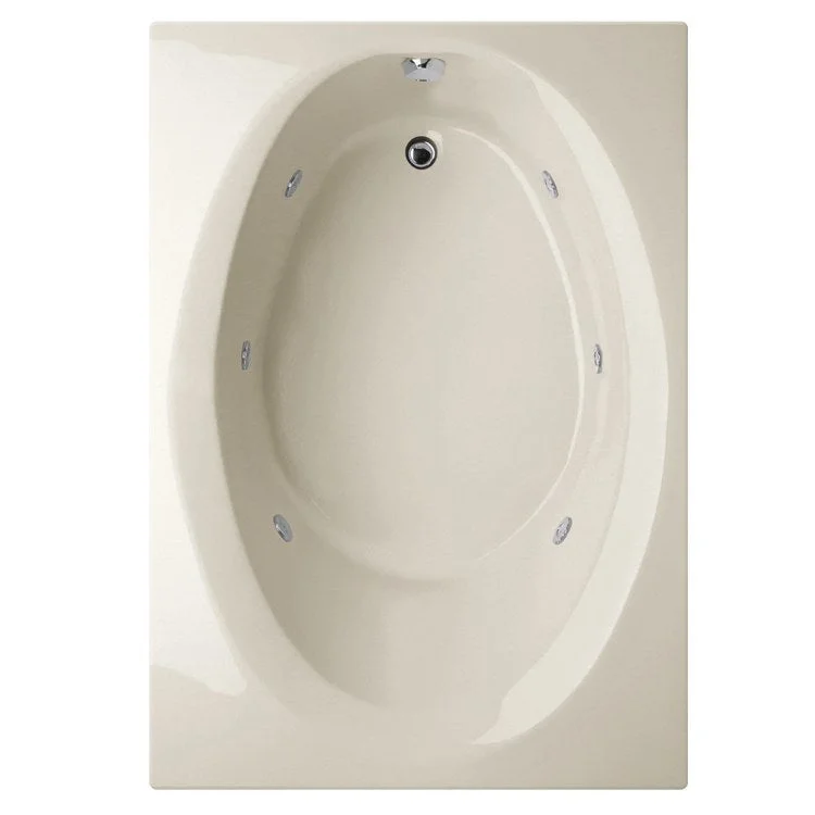 Whirlpool Tub Designer Collection Ovation 66 x 42 x 21 Inch Drop-In End Drain Biscuit Rectangle