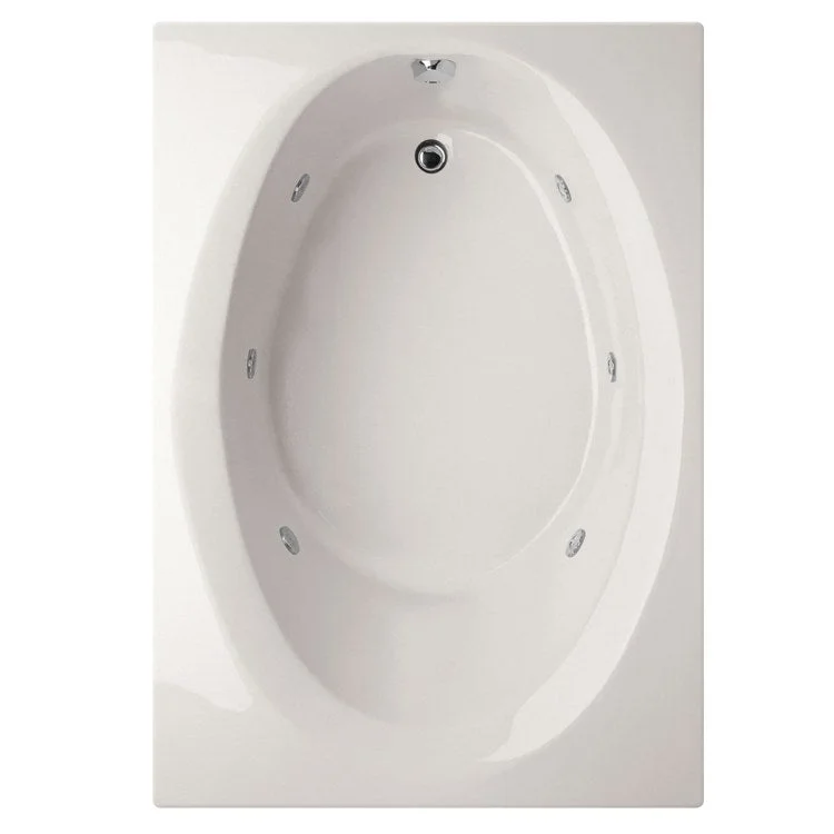 Whirlpool Tub Designer Collection Ovation 72 x 42 x 21 Inch Drop-In End Drain White Rectangle