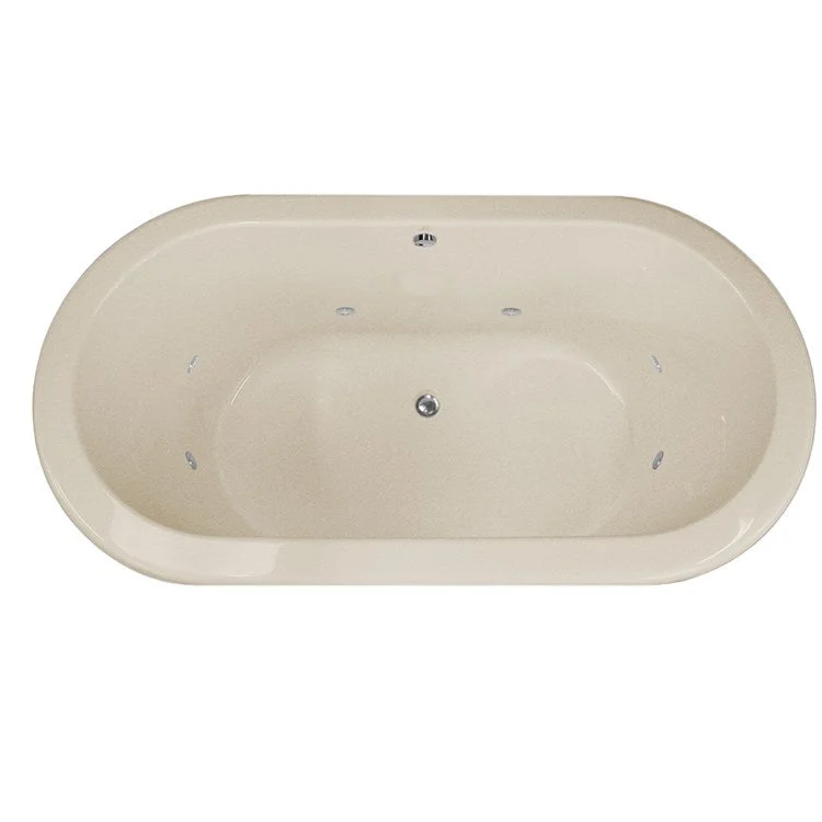 Whirlpool Tub Designer Collection Palmer 66 x 36 x 21 Inch Drop-In Center Drain Bone Oval