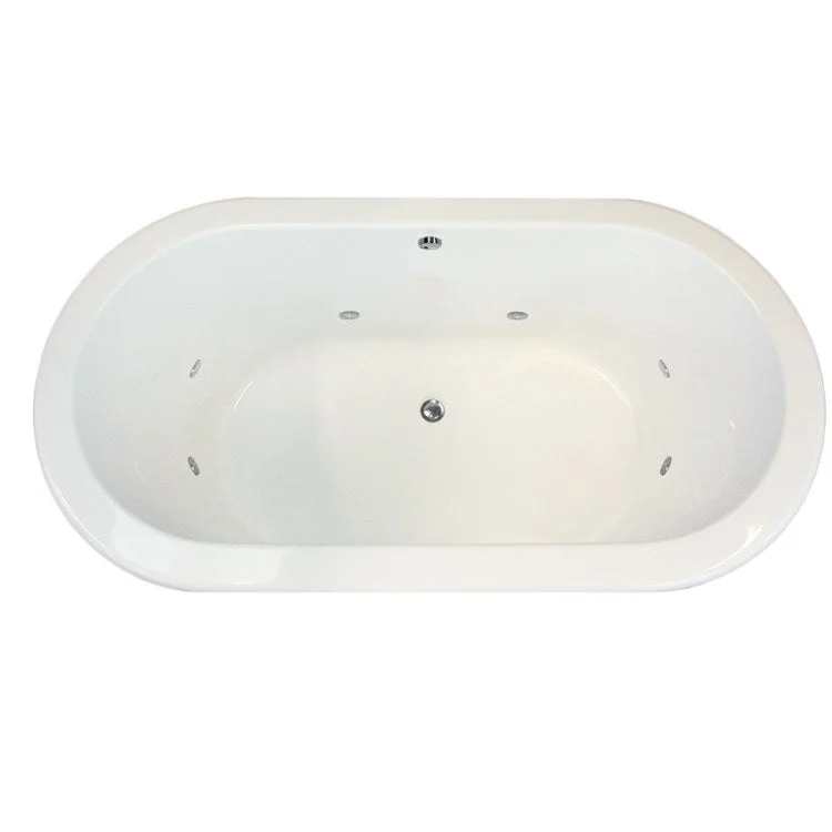 Whirlpool Tub Designer Collection Palmer 66 x 36 x 21 Inch Drop-In Center Drain White Oval