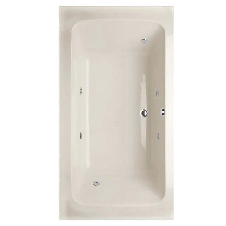 Whirlpool Tub Designer Collection Rachael 66 x 36 x 20 Inch Drop-In Center Drain Bone Rectangle