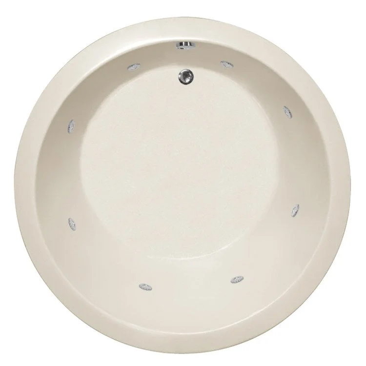 Whirlpool Tub Designer Collection Redondo 69 x 69 x 18 Inch Drop-In End Drain Biscuit Circular